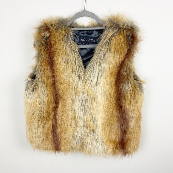 Donna Salyers Jackets & Blazers - DONNA SALYERS Fabulous Furs Vest MEDIUM Faux Fur Red Fox